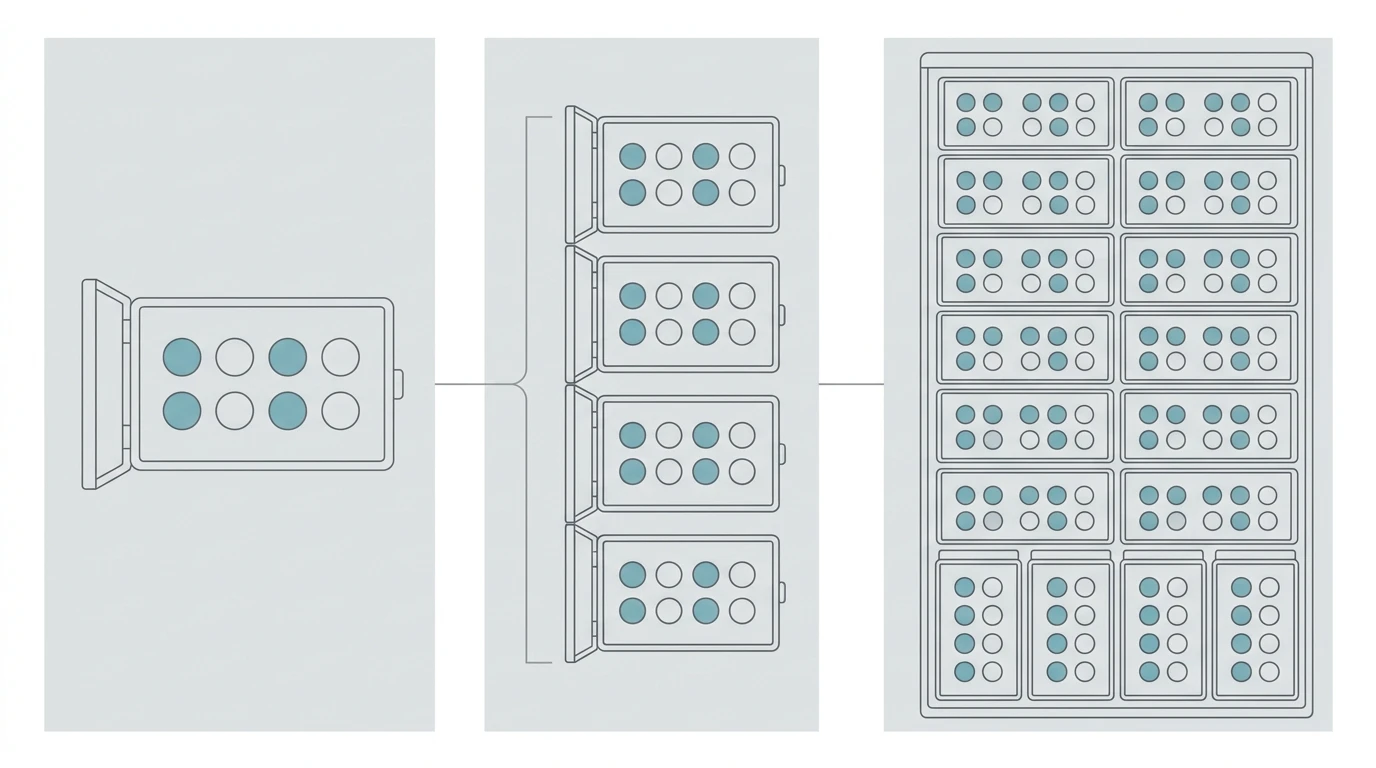 Capacity nesting from a single eight-port access box up through four boxes to a full street cabinet